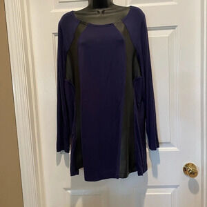 Belle‎ by Kim Gravel navy blue and black tunic size large